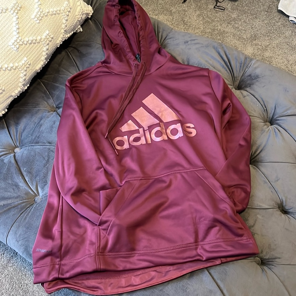 Adidas BRAND NEW maroon with rose gold lettering size XL